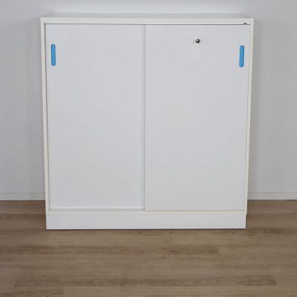 Skjutdörrsförvaring Vit/Blå | MARTELA