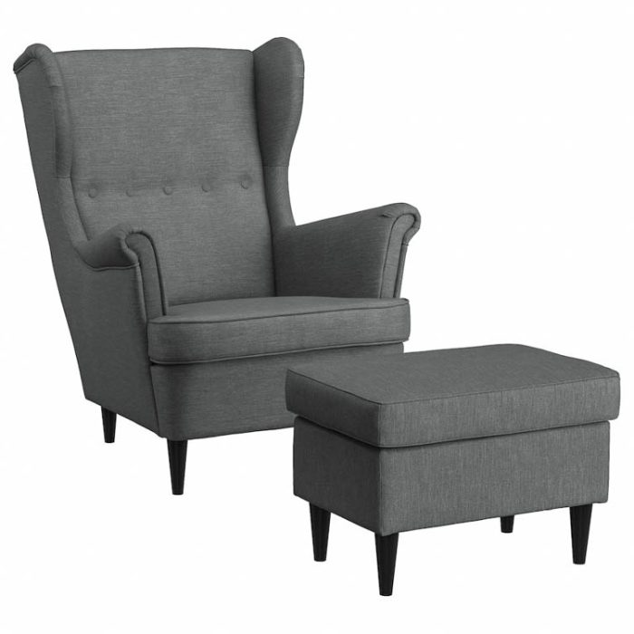 Fåtölj med fotpall Strandmon | IKEA Lænestol med fodskammel Strandmon